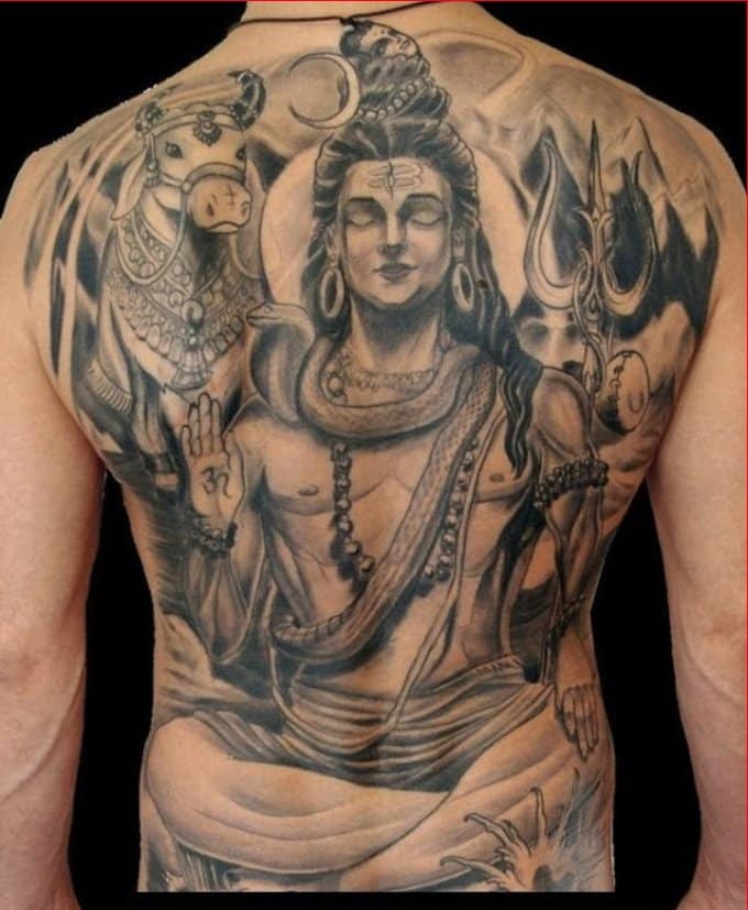 shiva full back tattoos