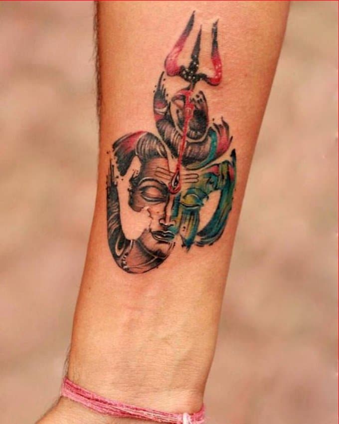 Lord Shiva  Parvati color realistic tattoo by Aakash Chandani  Tattoo  tutorial  YouTube