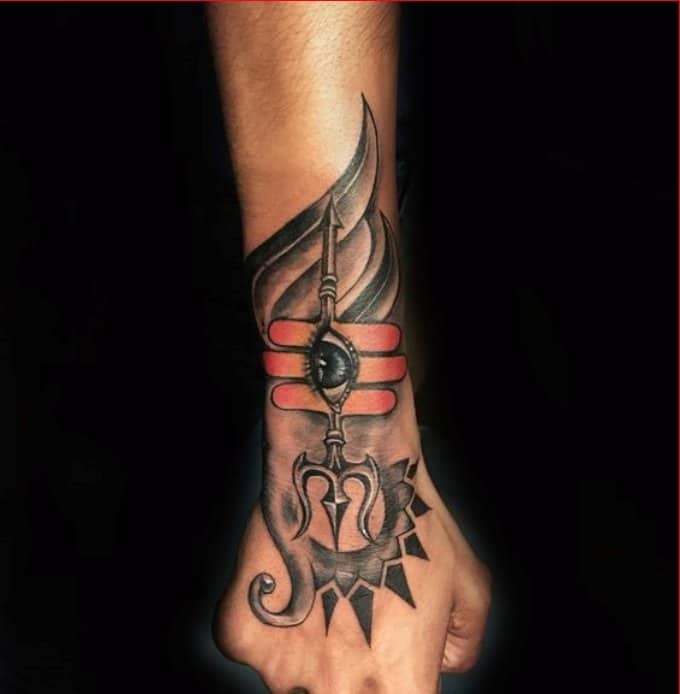 shiva om tattoo on wrist