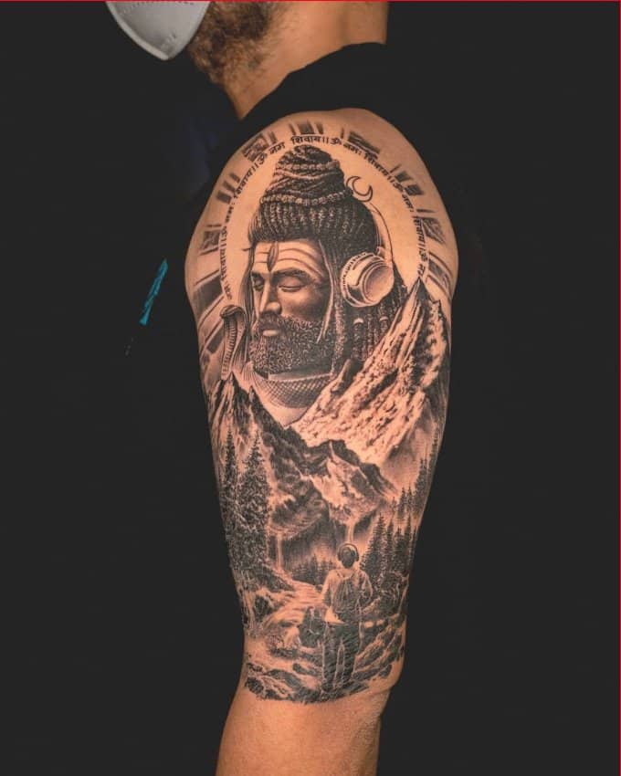 lord shiva portrait tattoo