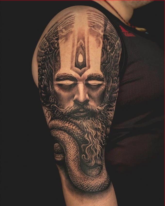 lord shiva portrait tattoo