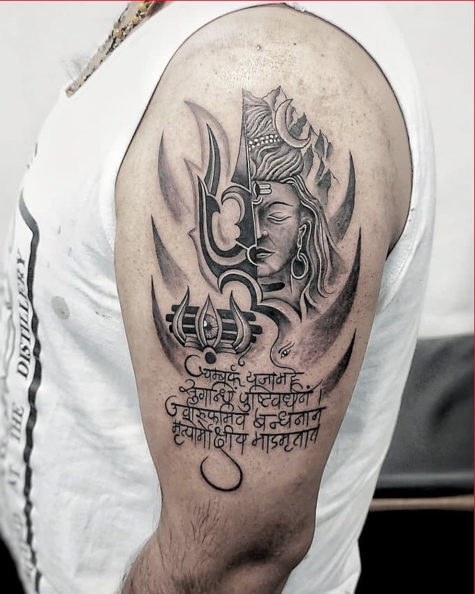 lord shiva tattoos with mantra