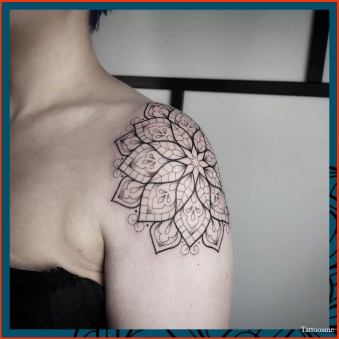 mandala shoulder tattoos