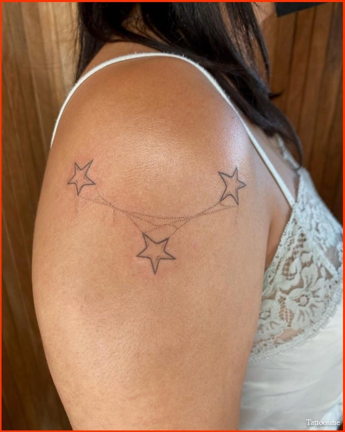 star tattoos on shoulder for women
