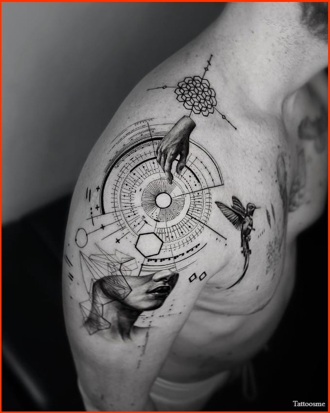 geometric shoulder tattoos