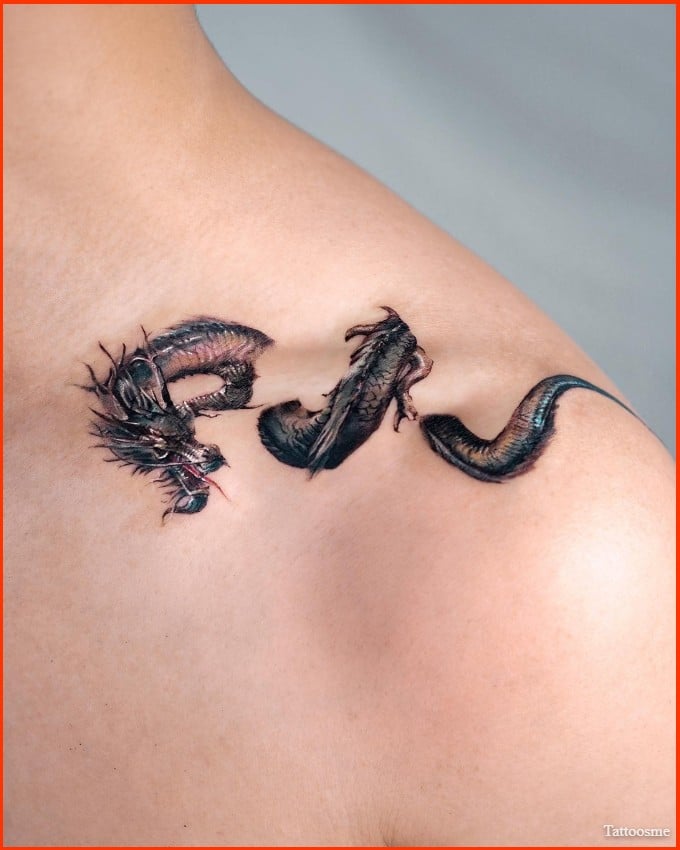 dragon tattoos on shoulder