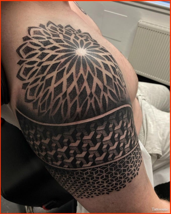 geometric tattoos on shoulder