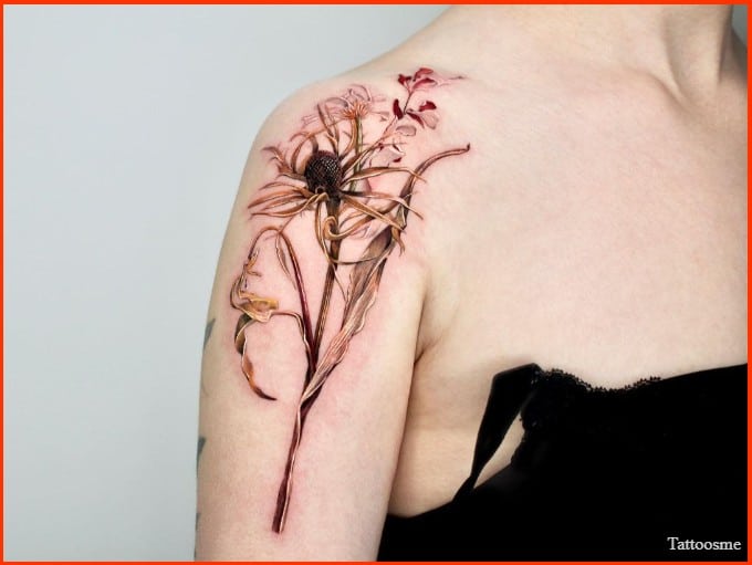 flower tattoo designs for girls on shoulder