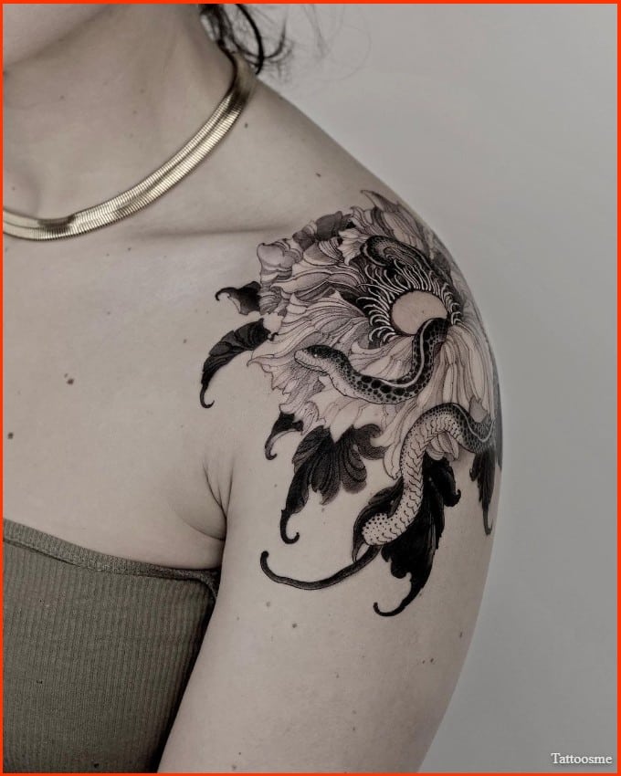 flower tattoo ideas for shoulder
