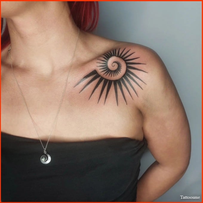 tribal tattoo on shoulder for girls