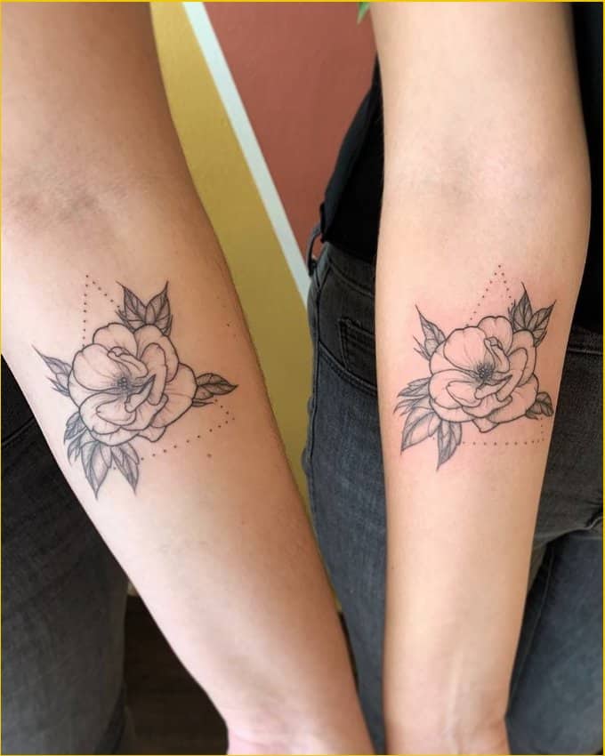 rose tattoos ideas for sisters