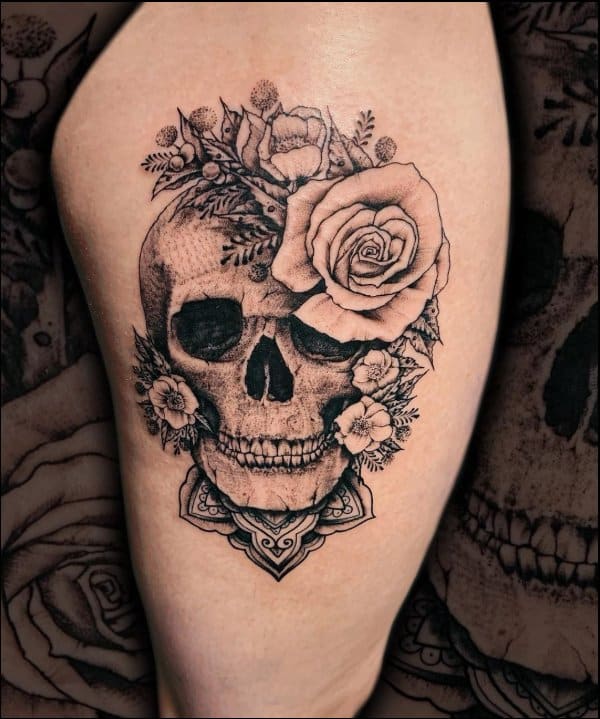 simple skull tattoos  Google Search  Deer skull tattoos Simple skull Skull  tattoo design