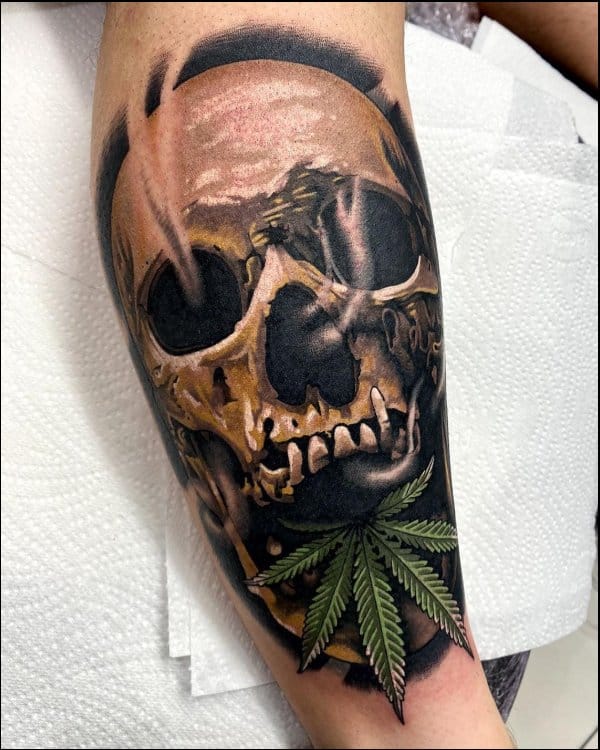 skull tattoos arm