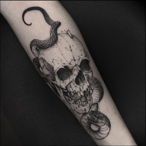 skull arm tattoos for guys
