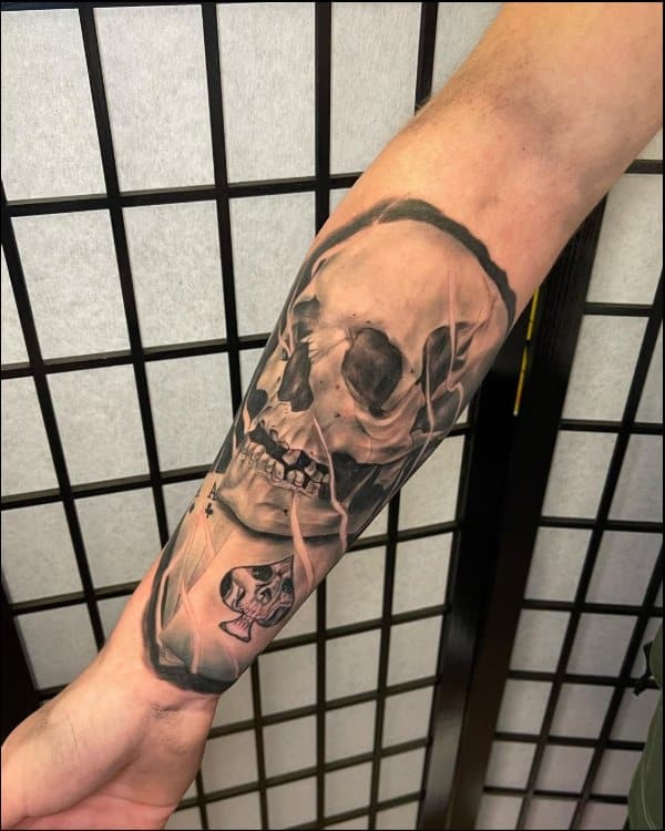 skull tattoos on forearm