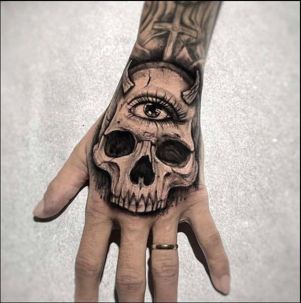 skull tattoos on hand