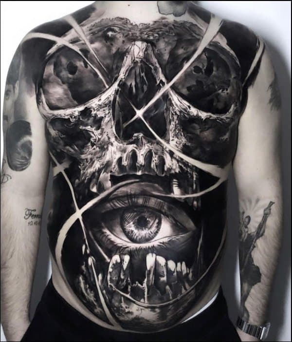 skull tattoos on back