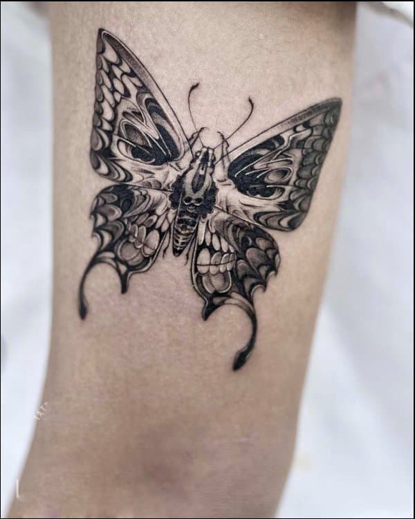 tattoos skull in butterfly wings