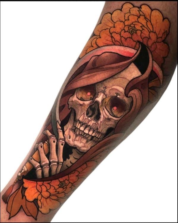 skull tattoos color