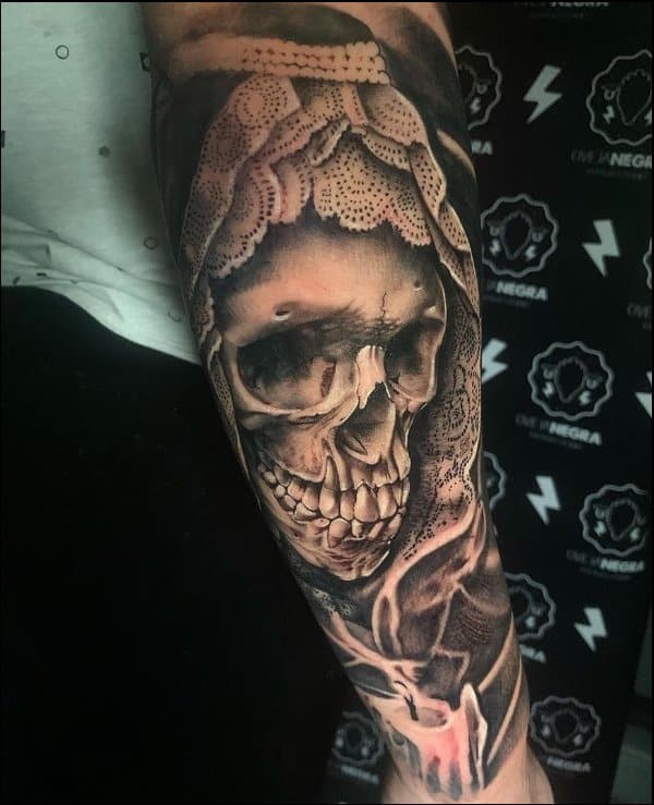 Skull Half Sleeve Tattoos Designs