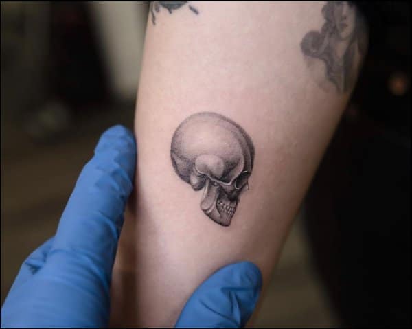 tiny skull tattoos small