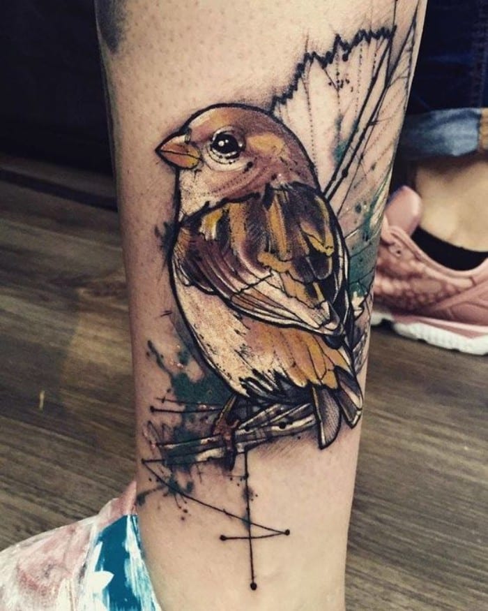 sparrow tattoo on arm