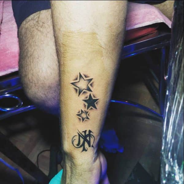 Lovely Cool 3D Stars Tattoo Design Image Make On Upper Sleeve