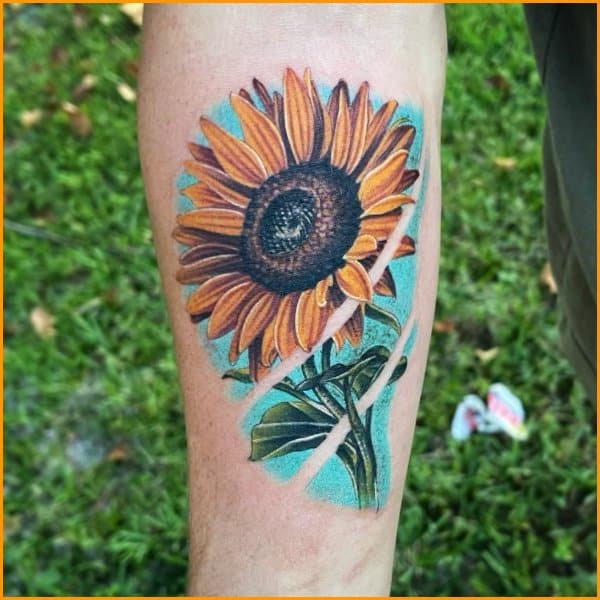 sunflower tattoo minimalist