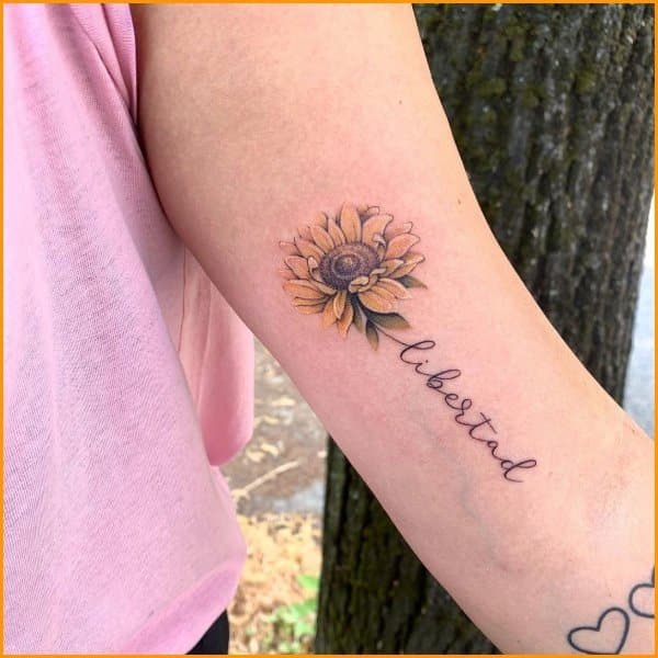 sunflower tattoos with blessed
