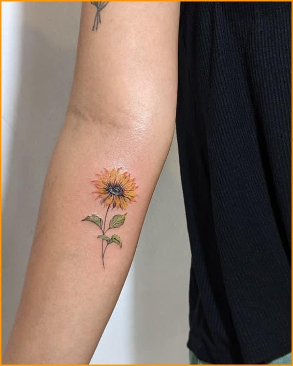 sunflower tattoos on forearm