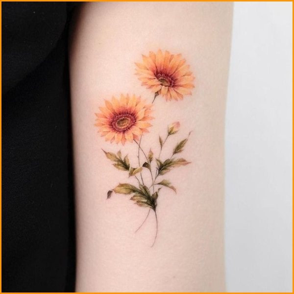 realistic sunflower tattoo