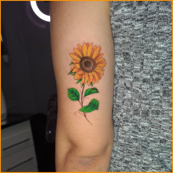 realistic sunflower tattoo
