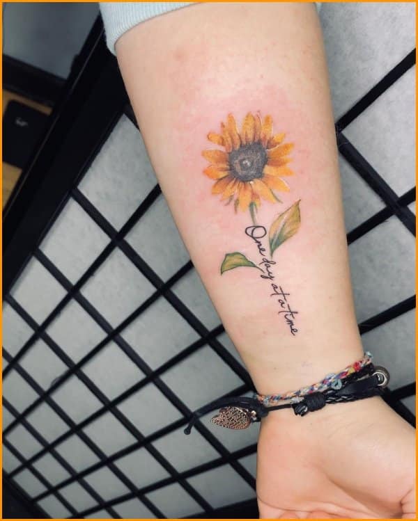 sunflower tattoo wrist