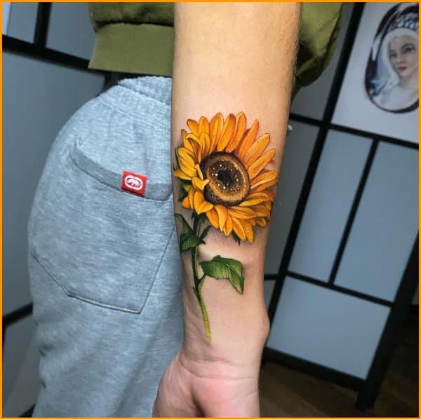 sunflower sleeve tattoos