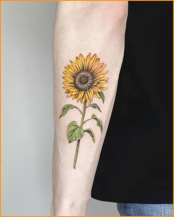 sunflower tattoos on forearm