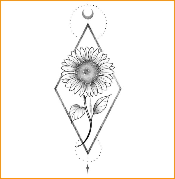 sunflower tattoo drawing