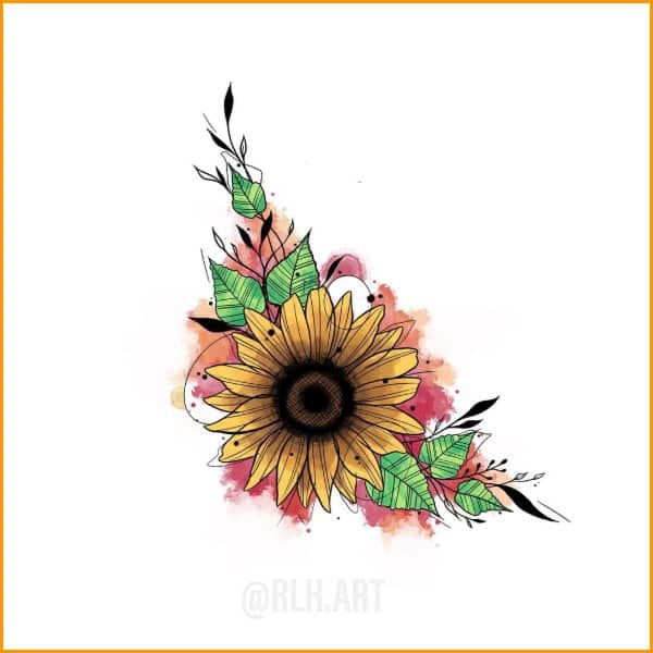 sunflower tattoo drawing