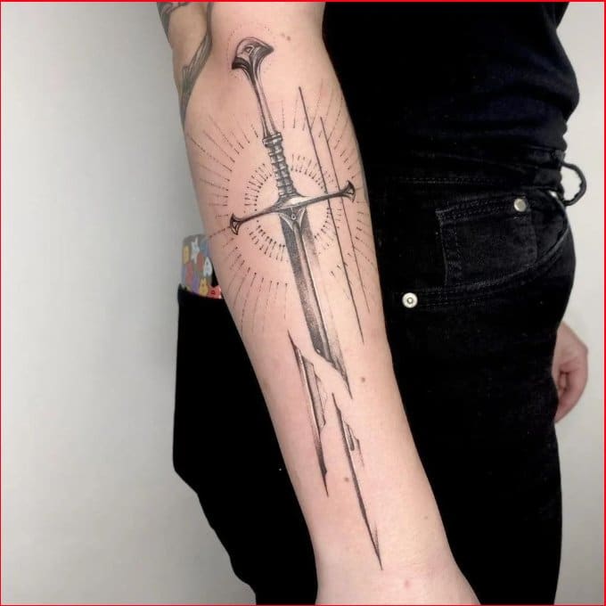 shattered broken sword tattoos