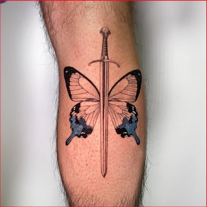 butterfly sword tattoos