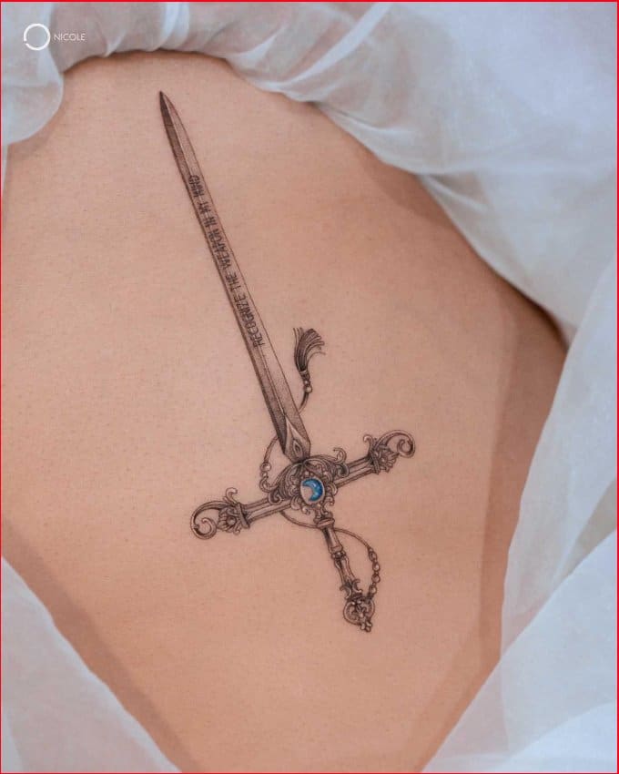 cute sword tattoos