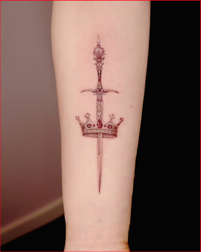 sword tattoos for forearm