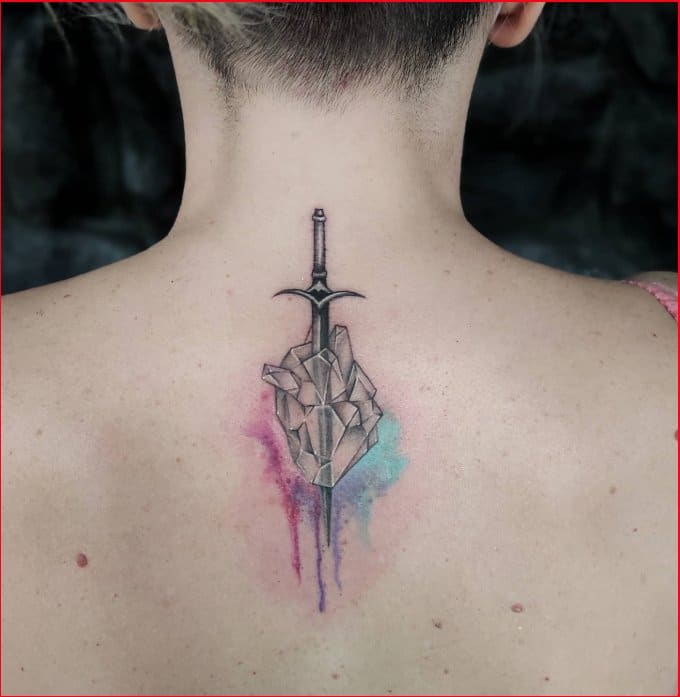 40 Elegant Sword Tattoos For Back  Tattoo Designs  TattoosBagcom