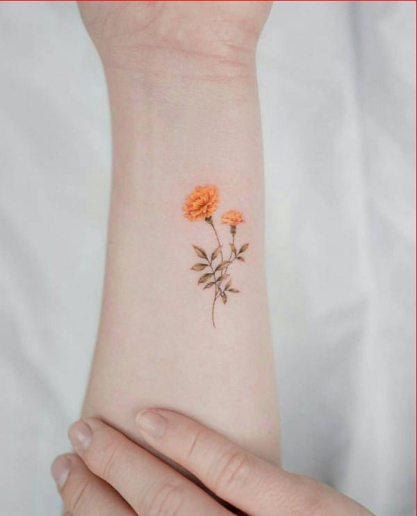 wrist flower tattoos