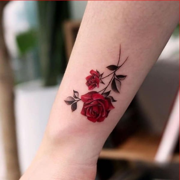 red rose tattoos for girls