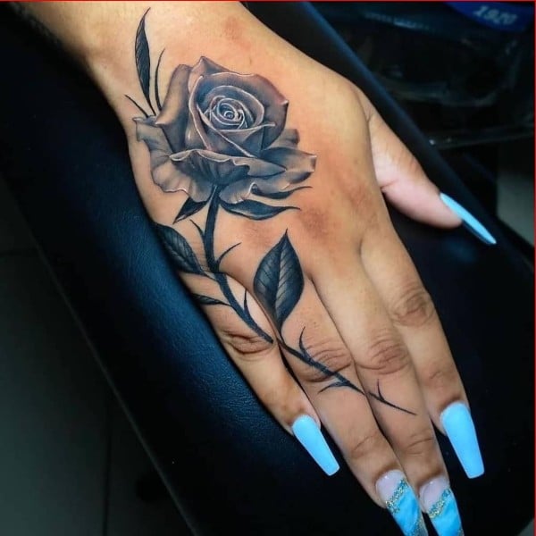 rose tattoos for hand