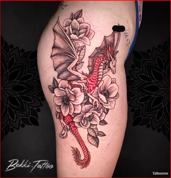 best dragon tattoos for thigh