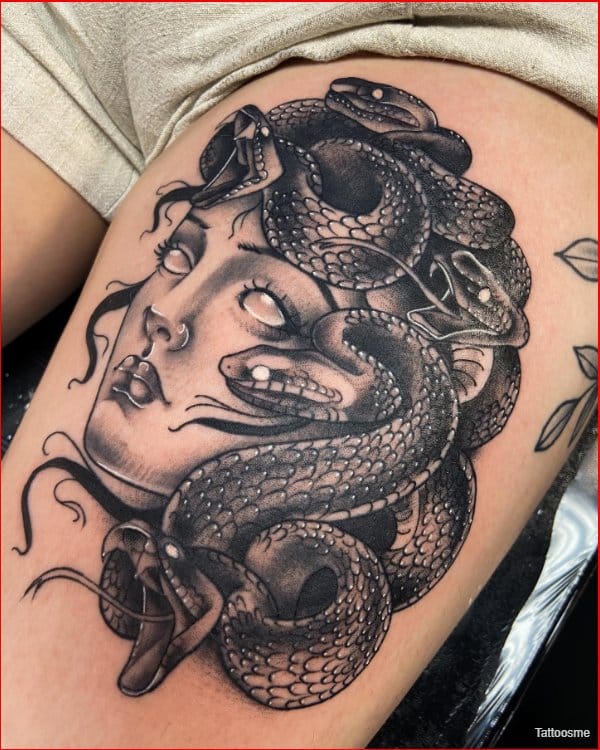 best medusa tattoos for thigh