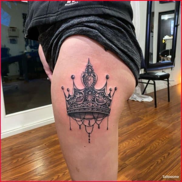 best thigh crown tattoos