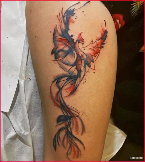 best thigh phoenix tattoos