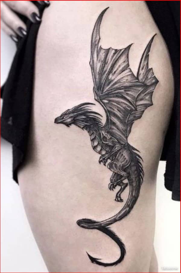 best dragon tattoo ideas for thigh